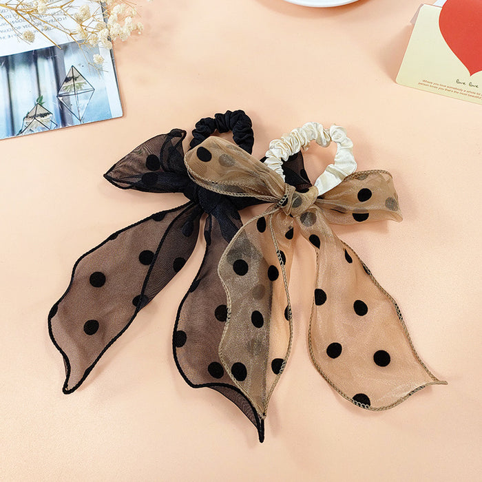 Jewelry WholesaleWholesale Polka Dot Streamer Bow Hair Scrunchies JDC-HS-O69 Hair Scrunchies 潮炫 %variant_option1% %variant_option2% %variant_option3%  Factory Price JoyasDeChina Joyas De China