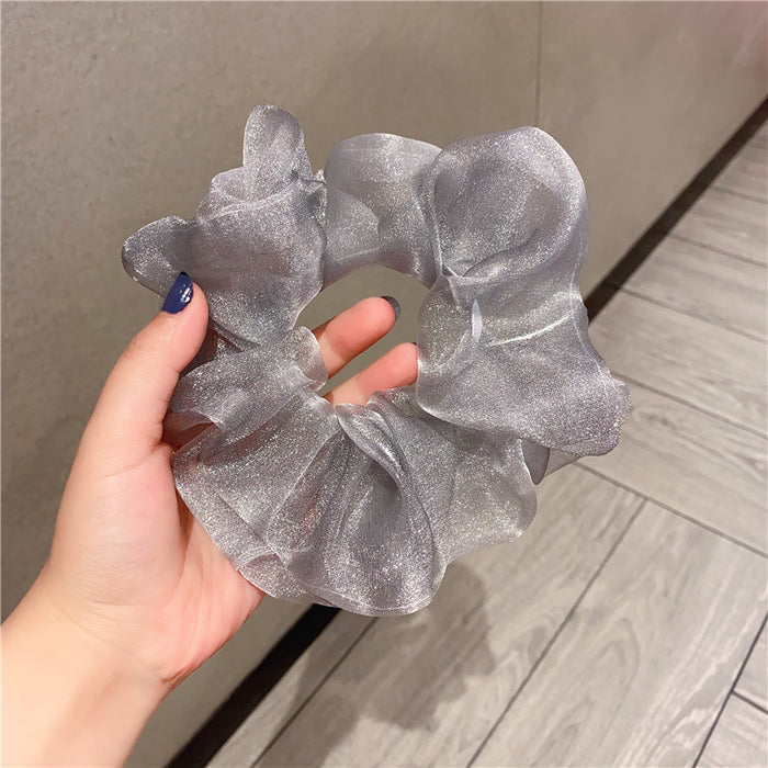 Wholesale Mesh Yarn Pearlescent Transparent Yarn Hair Scrunchies JDC-HS-WTou001