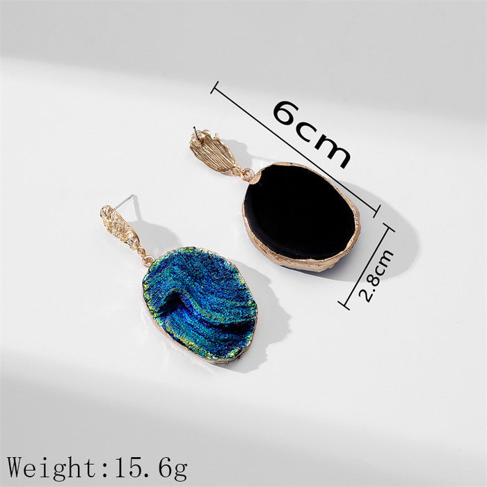 Wholesale Earrings Alloy Imitation Natural Stone Exaggeration MOQ≥2 JDC-ES-GuTe028