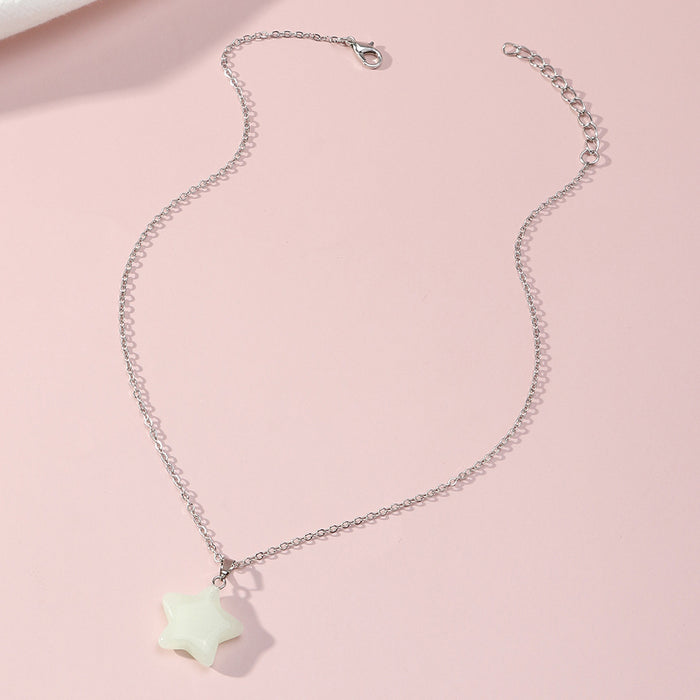 Jewelry WholesaleWholesale Luminous Moon Star Plastic Resin Necklace JDC-NE-NZ329 Necklaces 奈珠 %variant_option1% %variant_option2% %variant_option3%  Factory Price JoyasDeChina Joyas De China