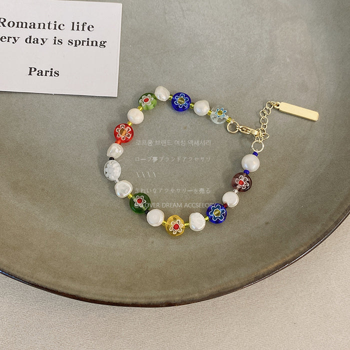 Wholesale Bracelet Colorful Crystal Beaded Pearls JDC-BT-LFM004