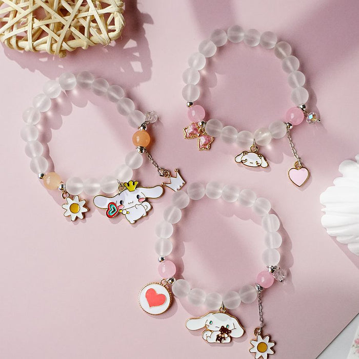 Wholesale Bracelet Alloy Cute Puppy Double Layer Crystal Beaded MOQ≥2 (S) JDC-BT-YXiang004