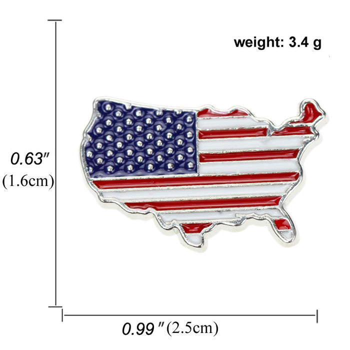 Wholesale flag brooch alloy electroplating drip oil clothes accessories MOQ≥2 JDC-BC-baif001