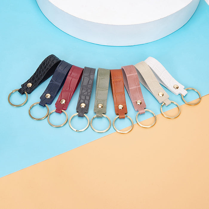 Wholesale Keychains PU Leather Car Simple Solid Color JDC-KC-XingR005