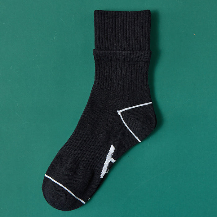 Wholesale socks men's mid tube socks double lug sports basketball socks JDC-SK-CYu007