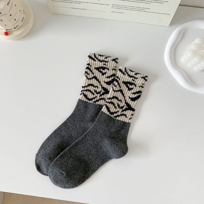 Wholesale Sock Wool Mid Tube Sweat Absorbing Winter Thickening Warm Leopard Print MOQ≥3 JDC-SK-ZJHY001