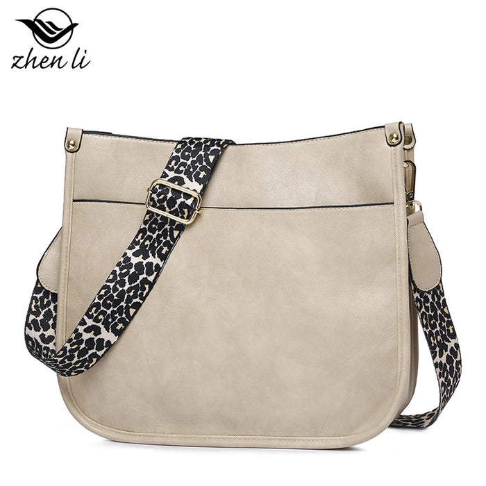 Wholesale Shoulder Bag PU Solid Color Leopard Print Shoulder Strap JDC-SD-ZLD002