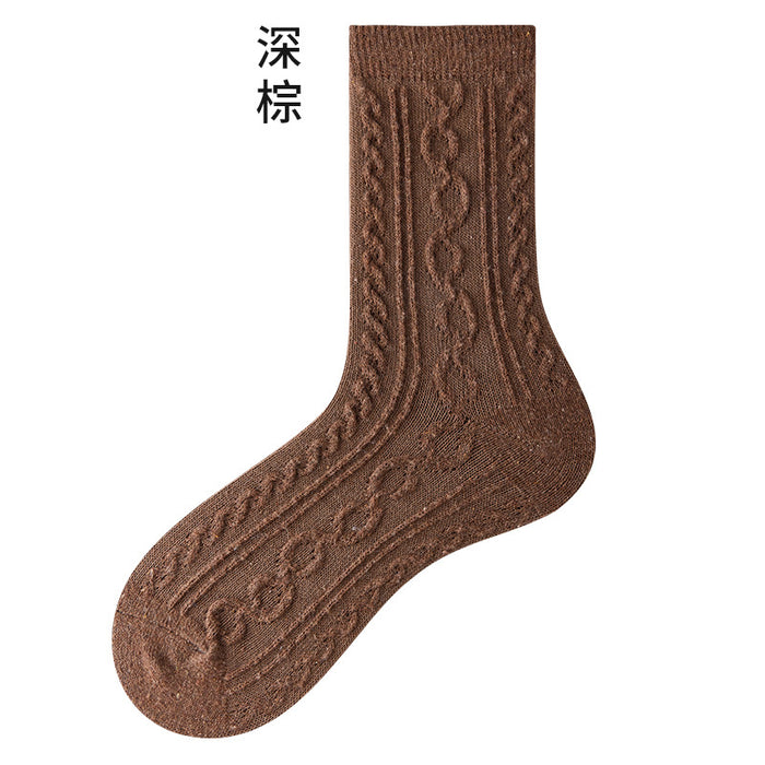 Wholesale Socks Wool Twist Solid Color Pile Socks MOQ≥5 JDC-SK-JiaF004