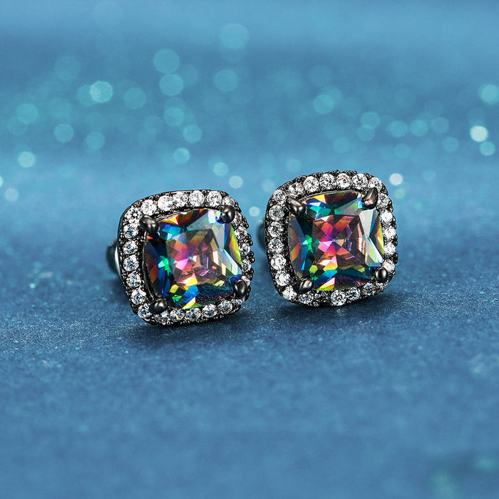 Wholesale Colored Diamond Earrings Four Prong Stud Earrings MOQ≥2 JDC-ES-JYS007