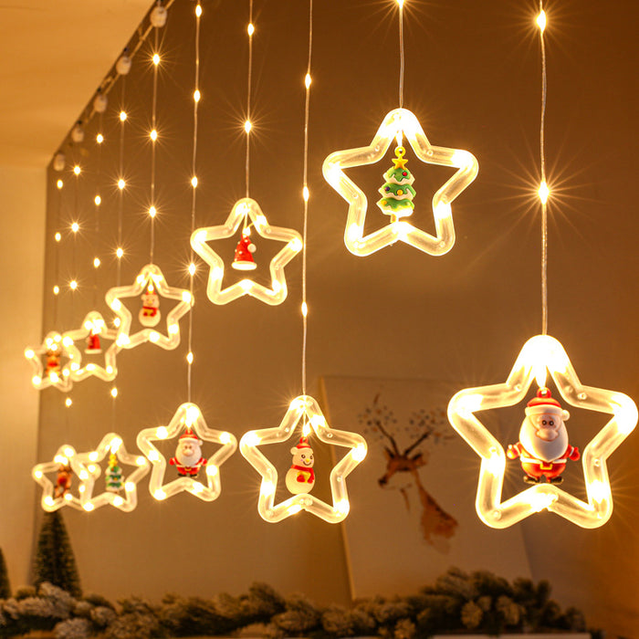 Wholesale Decorative Plastic LED Christmas Light String Ring Curtain Decoration JDC-DCN-XiYing001