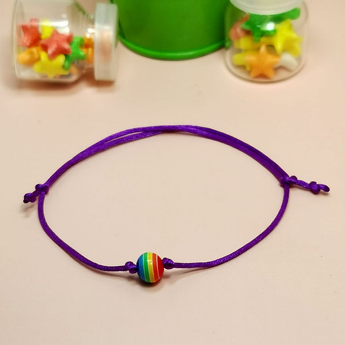 Wholesale colorful beads friendship braided same sex rainbow lgbt bracelet MOQ≥2 JDC-BT-HaoL011