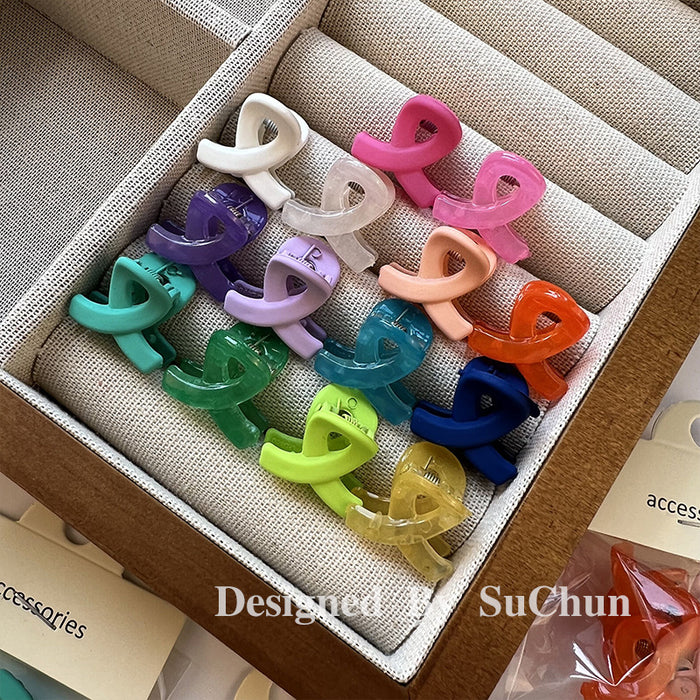 Wholesale Hair Clips Plastic Four Pack Color Scrub Cross Clips JDC-HC-HX003