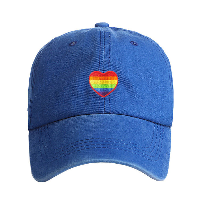 Wholesale rainbow peach heart embroidery baseball cap MOQ≥2 JDC-FT-QiuXi004