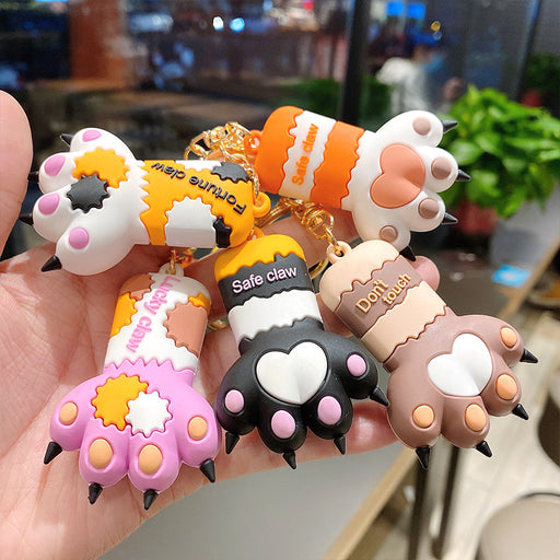 Jewelry WholesaleWholesale Cartoon Cute Cat Claw Silicone Keychain MOQ≥2 JDC-KC-LeZ010 Keychains 乐子 %variant_option1% %variant_option2% %variant_option3%  Factory Price JoyasDeChina Joyas De China