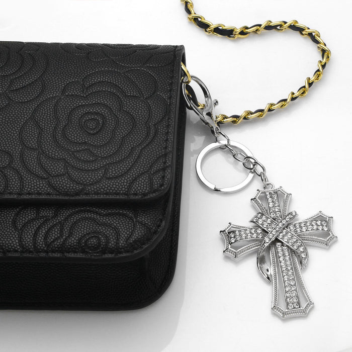 Wholesale Keychains Metal Rhinestone Cross JDC-KC-AS010