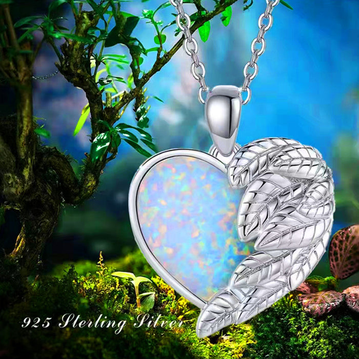 Wholesale fashion love feather pendant necklace MOQ≥2 JDC-NE-JYS020