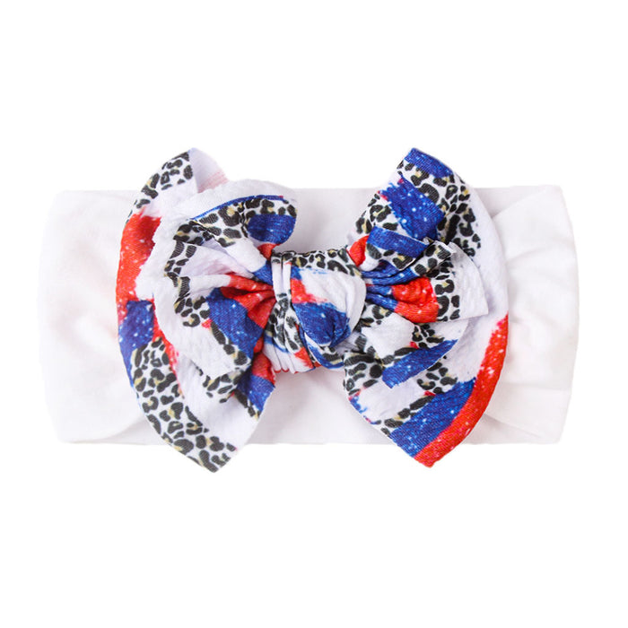 Wholesale baby nylon printed double bow Bandana sweatband JDC-HD-ML031