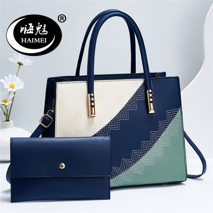 Wholesale Shoulder Bag PU Stitching Contrast Color Handbag Diagonal JDC-SD-haim012