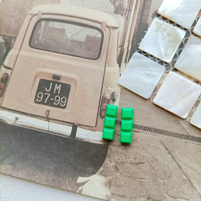 Wholesale Earrings Resin Cute Colorful Building Blocks Square Stud Earrings JDC-ES-MISUI014