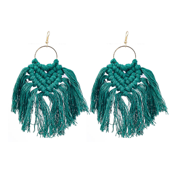 Jewelry WholesaleWholesale Bohemian national style cotton braided Tassel Earrings JDC-ES-JL964 Earrings 氿乐 %variant_option1% %variant_option2% %variant_option3%  Factory Price JoyasDeChina Joyas De China