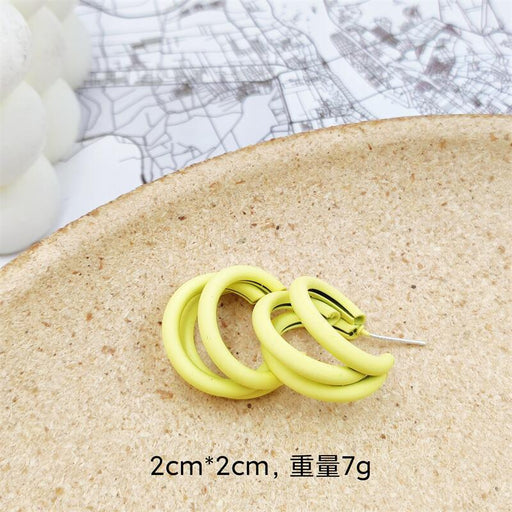 Jewelry WholesaleWholesale cream yellow S925 silver needle spray paint butterfly C circle square round earrings JDC-ES-FX010 Earrings 繁瑆 %variant_option1% %variant_option2% %variant_option3%  Factory Price JoyasDeChina Joyas De China