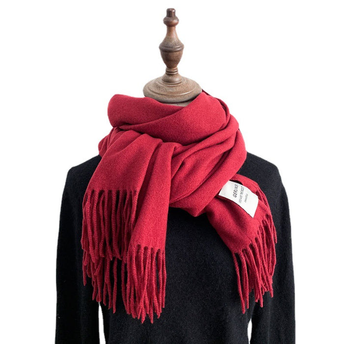 Wholesale Scarf Polyester Cotton Winter Thickening Warm Shawl Solid Color JDC-SF-Qianx003