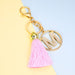 Jewelry WholesaleWholesale pink tassel gold diamond-encrusted letter alloy key chain MOQ≥10 JDC-KC-yongz004 Keychains 永泽 %variant_option1% %variant_option2% %variant_option3%  Factory Price JoyasDeChina Joyas De China