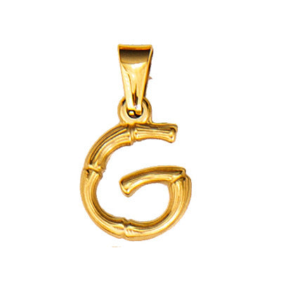 Wholesale Bamboo Three-dimensional Titanium Steel Plated 18K Gold Pendant MOQ≥2 JDC-PT-QianJ001