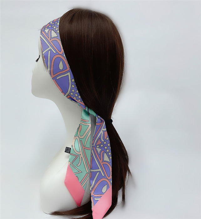 Jewelry WholesaleWholesale imitation silk long angled streamer print small scarf MOQ≥2 JDC-SS-TuYou001 Silk Scarf 图优 %variant_option1% %variant_option2% %variant_option3%  Factory Price JoyasDeChina Joyas De China