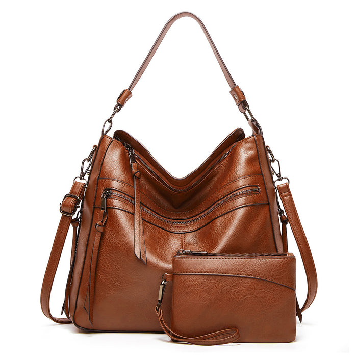 Wholesale Shoulder Bag PU Soft Leather Tote Bag Large Capacity Diagonal JDC-SD-Sijie004