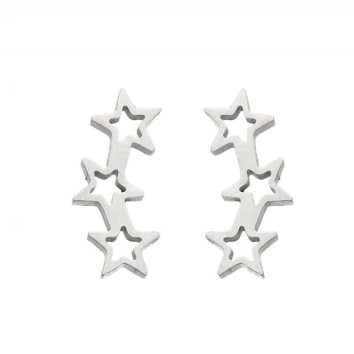 Wholesale Stainless Steel Pentagram Earrings JDC-ES-SS030