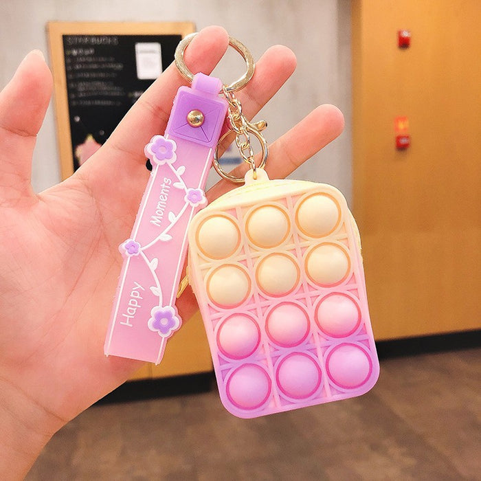 Jewelry WholesaleWholesale Silicone Decompression Coin Purse Keychain JDC-KC-FeiRun020 Keychains 飞润 %variant_option1% %variant_option2% %variant_option3%  Factory Price JoyasDeChina Joyas De China