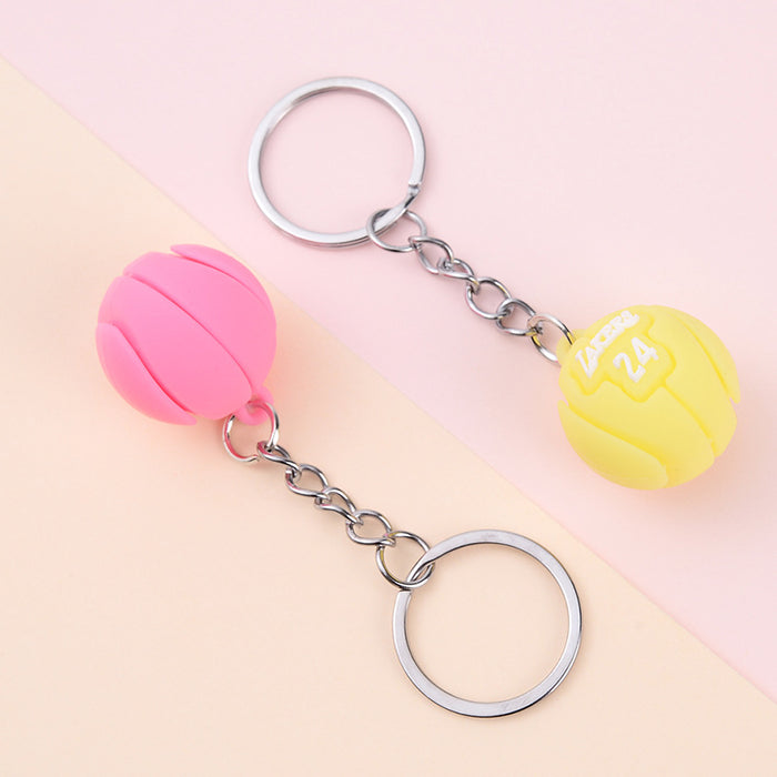 Wholesale Keychain PVC Cute Cartoon Football Basketball Pendant JDC-KC-AQing001