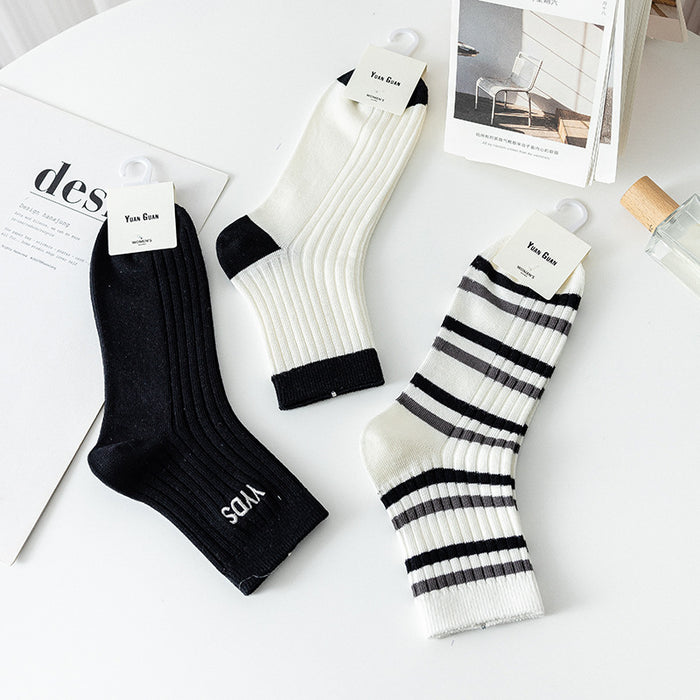 Wholesale Sock Cotton Mid Tube Sweat Absorption Sports Stripes JDC-SK-ZET005