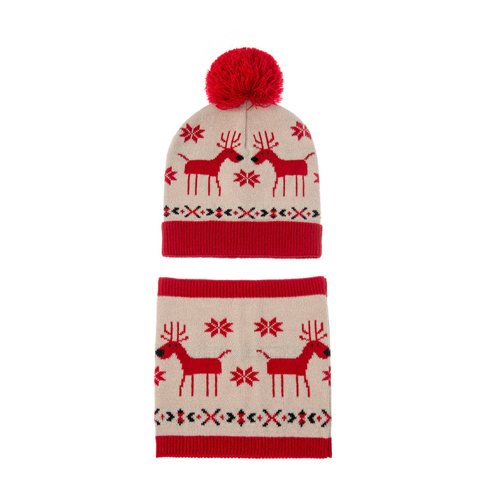 Wholesale Hat Acrylic Christmas Warm Kids Scarf 2 Piece Set MOQ≥2 JDC-FH-MY011