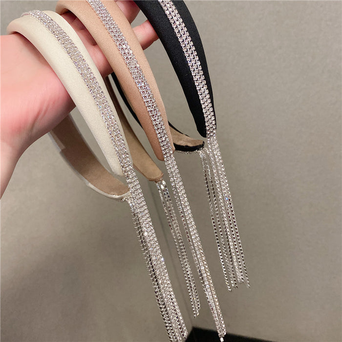 Jewelry WholesaleWholesale tassel rhinestone alloy hair band JDC-HD-ZC012 Headband 智承 %variant_option1% %variant_option2% %variant_option3%  Factory Price JoyasDeChina Joyas De China