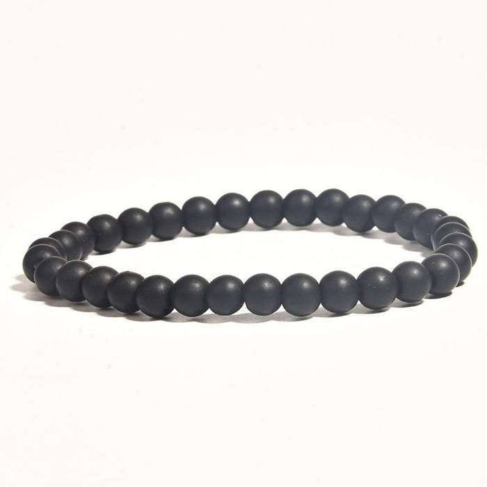 Wholesale Volcanic Stone Wood Bead Bracelet Hematite Beaded Men Polished MOQ≥2 JDC-BT-ManS008