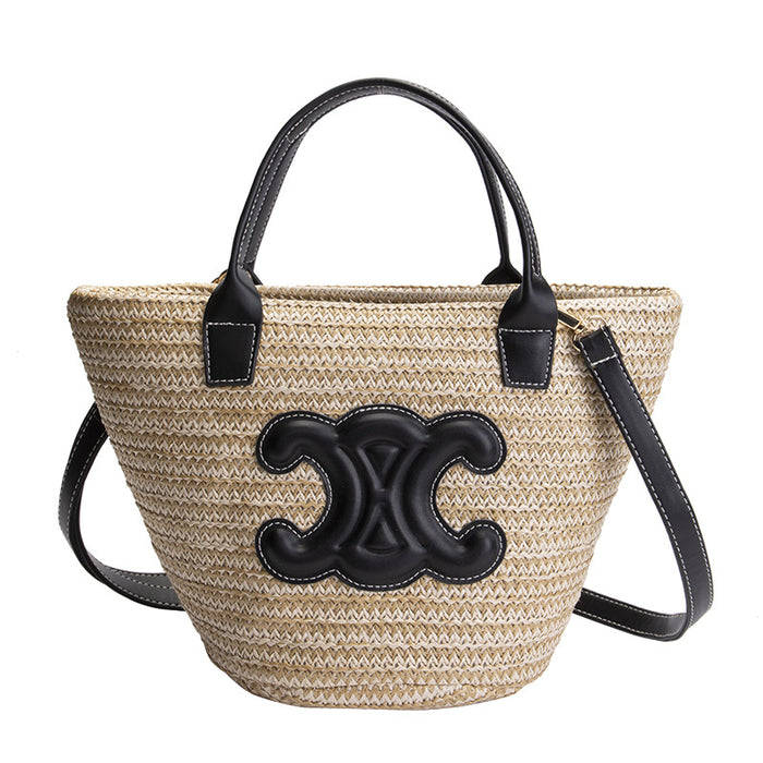 Jewelry WholesaleWholesale corn husk woven one shoulder large capacity beach bag （F）JDC-BB-Bomei001 Beach Bag 珀魅 %variant_option1% %variant_option2% %variant_option3%  Factory Price JoyasDeChina Joyas De China