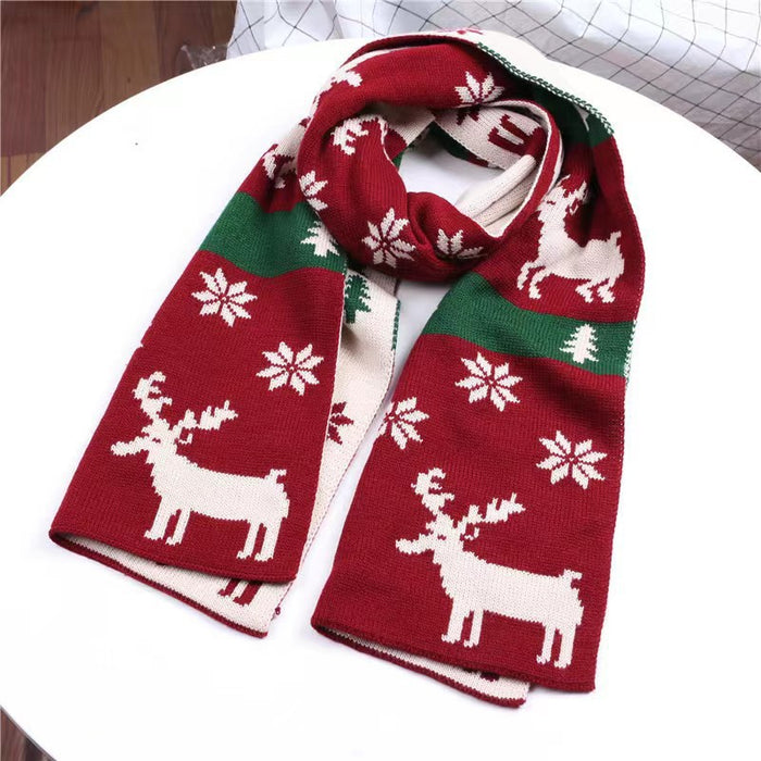 Wholesale Scarf Wool Knitting Christmas Thick Winter Warm JDC-SF-Yuxin002