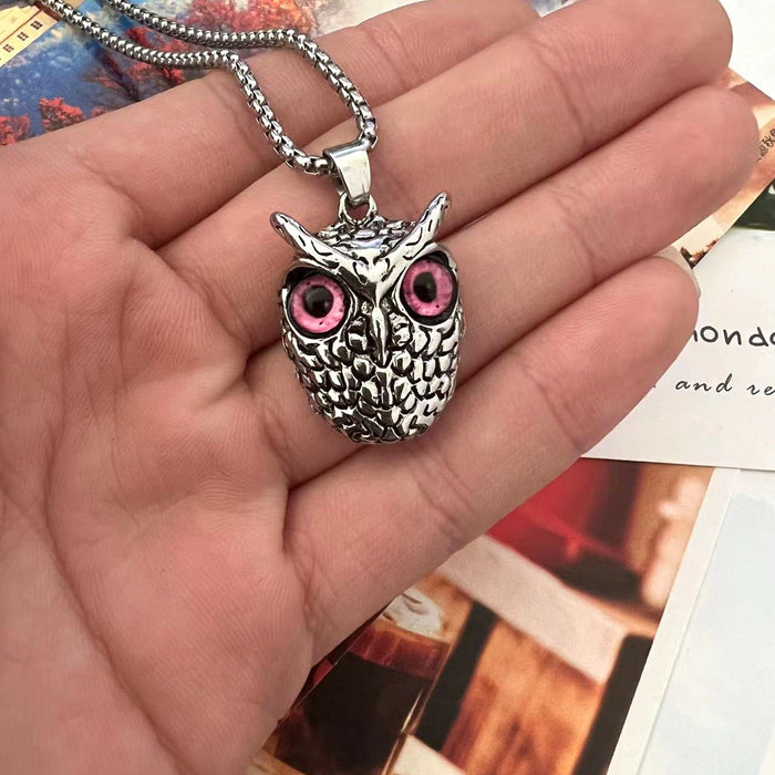 Wholesale Cross -border Silver Vintage Series Punk Cat Eagle Pendant necklace MOQ≥10 JDC-NE-YiFan001