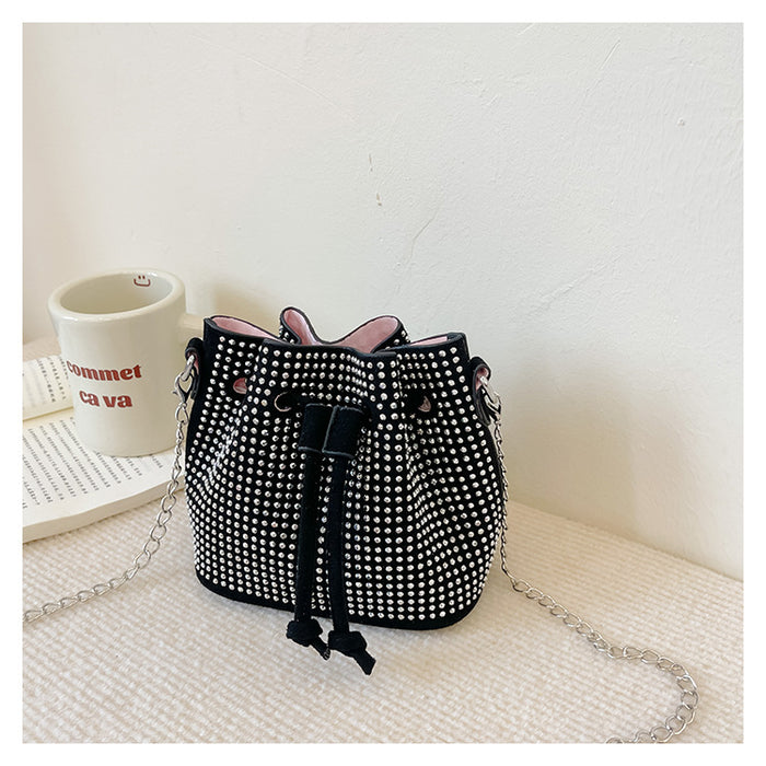 Wholesale Shoulder Bag Flannel Children Chain Drawstring Crossbody Bucket Bag JDC-SD-MengB003