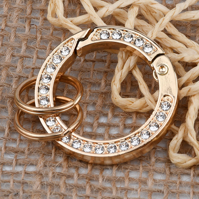 Wholesale Keychain Metal Creative Diamond Spring Ring MOQ≥2 JDC-KC-XSYZ001