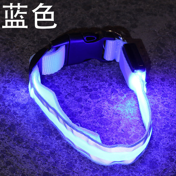 Wholesale Nylon Webbing LED Light Up Dog Collar JDC-FT-XuanD003