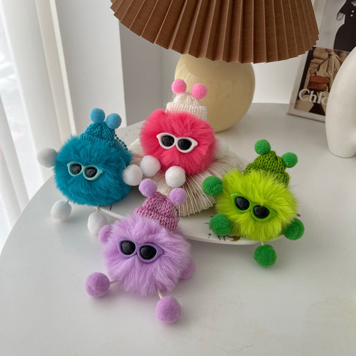 Jewelry WholesaleWholesale cute colorful fur ball elf dust ball hand made plush doll keychain JDC-KC-DJu003 Keychains 冬菊 %variant_option1% %variant_option2% %variant_option3%  Factory Price JoyasDeChina Joyas De China