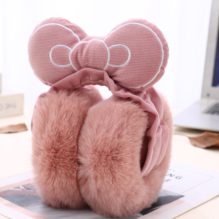 Wholesale Earmuff Plush Foldable Cute Warm Winter Bow MOQ≥3 JDC-EF-ChuD003