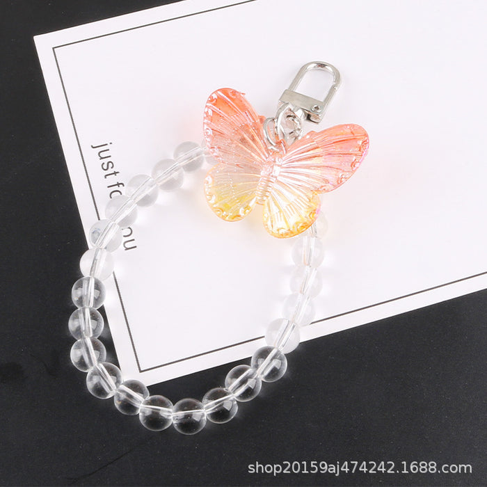 Wholesale Keychains Acrylic Butterfly Bead Bracelet MOQ≥2 JDC-KC-YiHan034