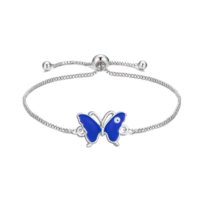 Wholesale Bracelet Alloy Evil Eye Butterfly Amulet Adjustable Bracelet MOQ≥2 JDC-BT-XiaoM009