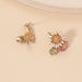 Jewelry WholesaleWholesale asymmetrical flowers small bee alloy stud earrings JDC-ES-KaiQ024 Earrings 凯庆 %variant_option1% %variant_option2% %variant_option3%  Factory Price JoyasDeChina Joyas De China