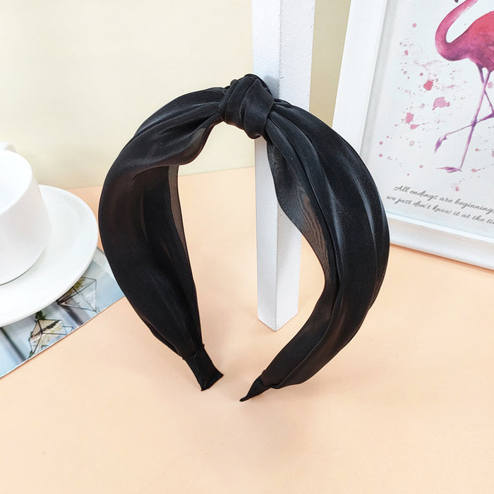 Jewelry WholesaleWholesale high-quality bright silk yarn headband wide version double knot JDC-HD-O394 Headband 潮炫 %variant_option1% %variant_option2% %variant_option3%  Factory Price JoyasDeChina Joyas De China