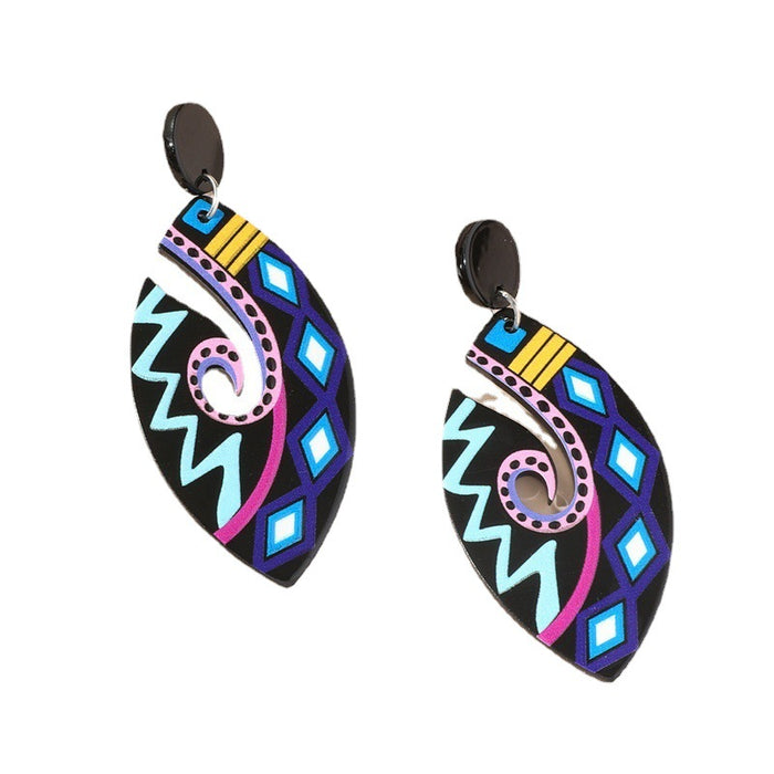 Wholesale acrylic boho earrings MOQ≥2 JDC-ES-ganl029